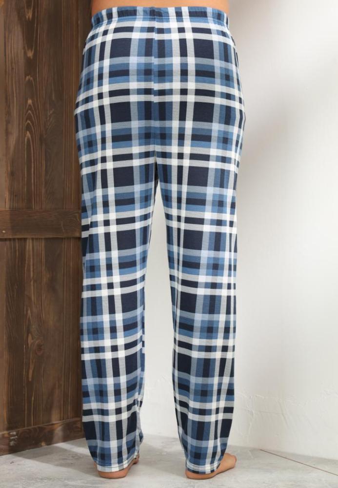 Pantaloni de Pijama ,Barbati,Culoare Albastru cu Alb ,Engros